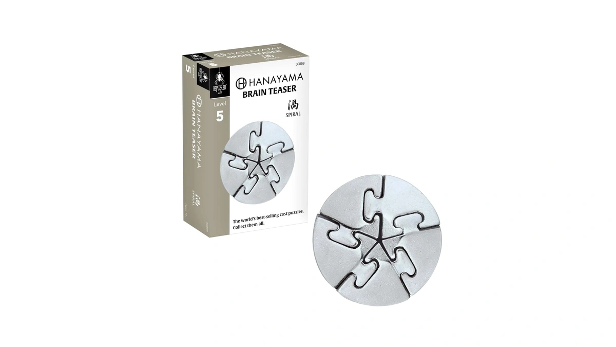 Hanayama Spiral Cast Metal Brain Teaser, Level 5, Ages 12+