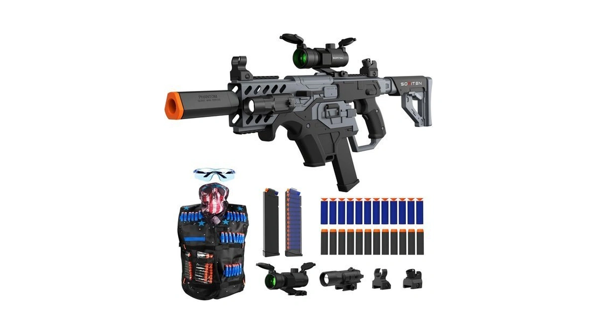 Sofiten Toy Gun Automatic Sniper Rifle With Tactical Vest Kit,