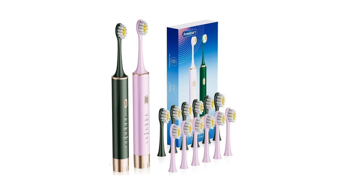 Aneebart Sonic 2 Pack Electric Toothbrush For Adults, Travel Toothbrush