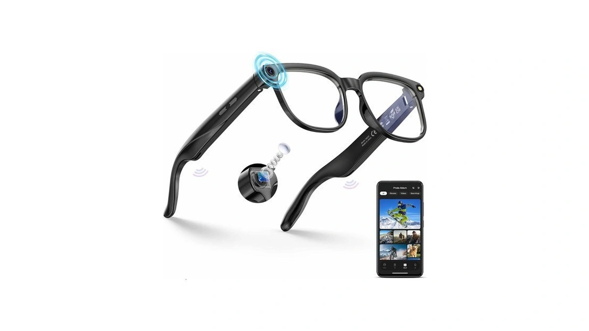 Ai Smart Glasses With Camera And Bluetooth, 800w Hd Anti-shake
