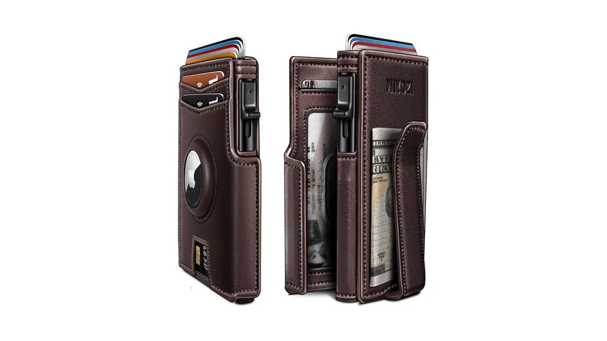 Miyozi Airtag Wallet For Men,with Money Clip 10 Cards Metal