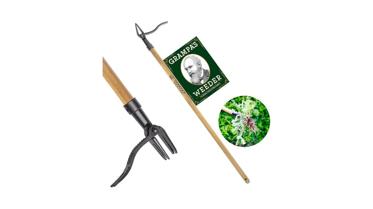 Grampa's Weeder Original Stand Up Weed Puller Tool With Bamboo