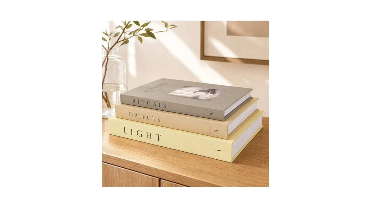 Decorative Books Set Of 3, Faux Books For Decoration, Coffee