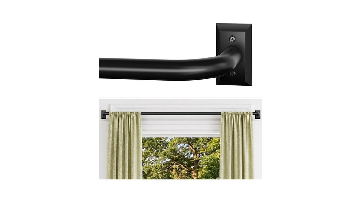 Zyrw Black Curtain Rod, Room Darkening Rods For Windows 28