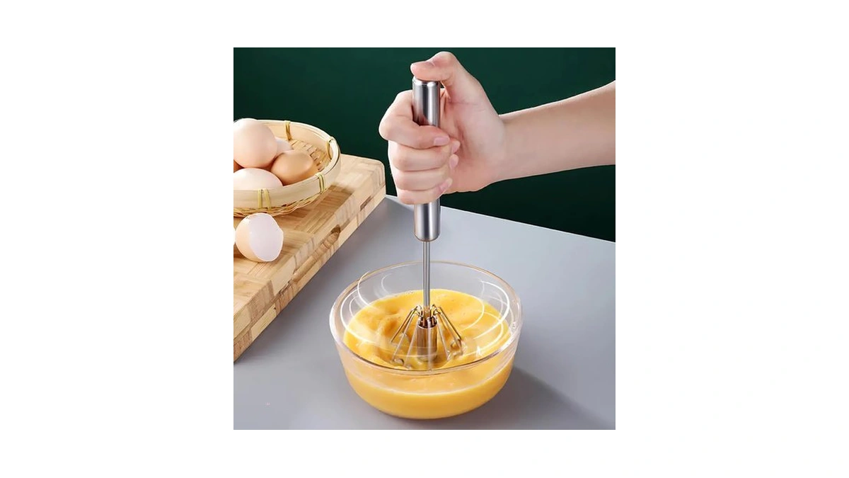 Stainless Steel Semi-automatic Whisk,egg Whisk Hand Push Rotary Blender
