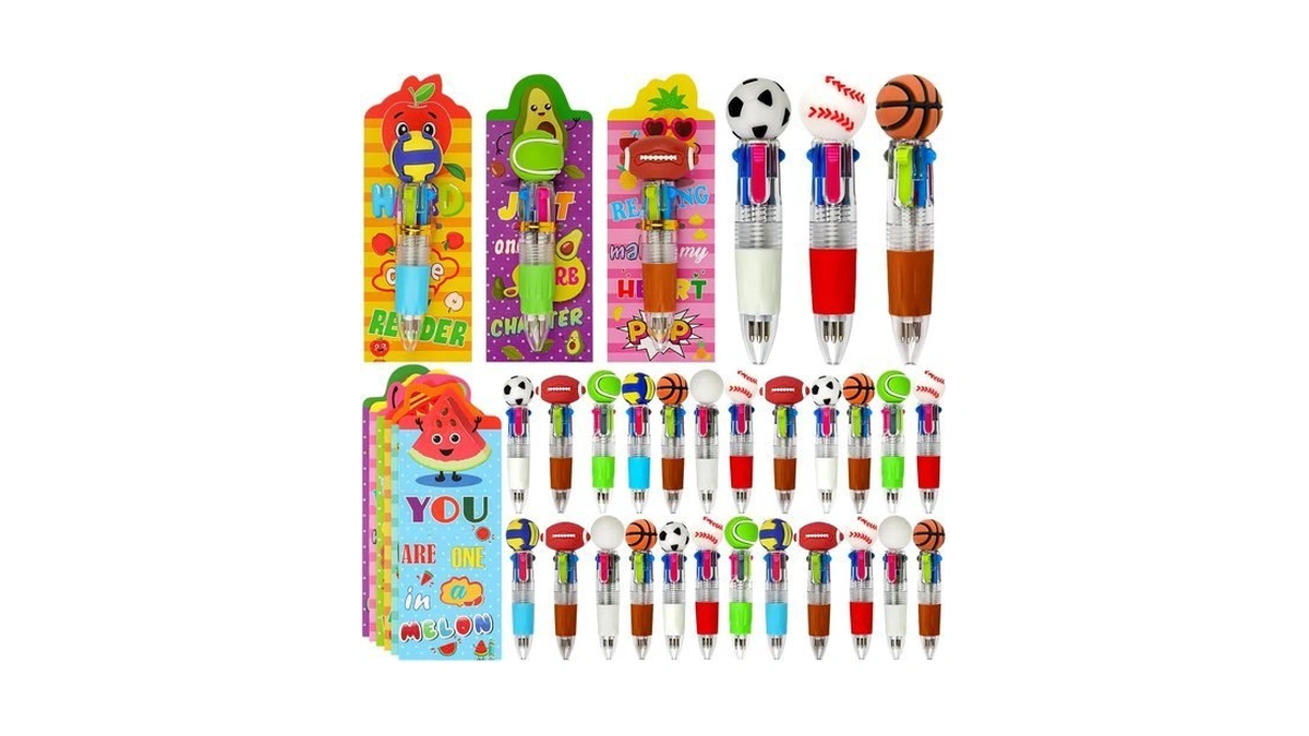 24 Multicolor Pens For Birthday Goodie Bags Party Favors Classroom