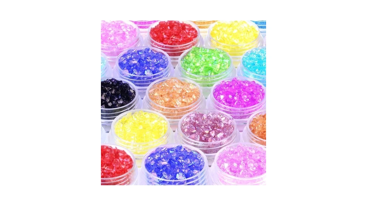 12 Box Transparent Crushed Glass Craft Glitter For Resin Art,small