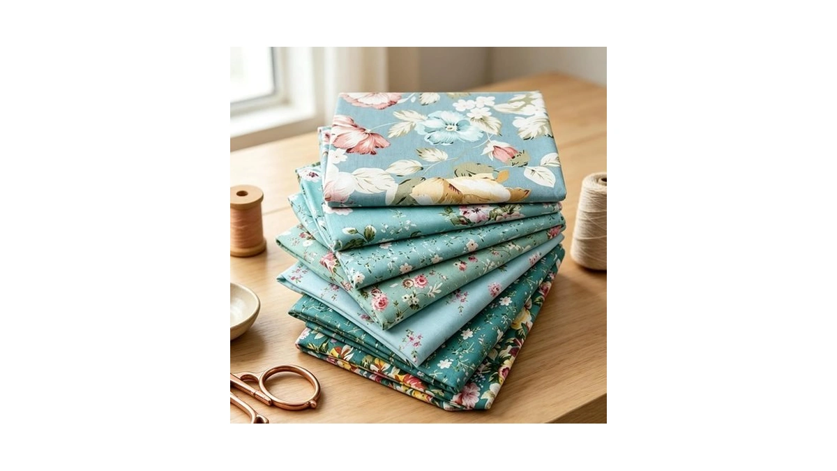 8 Pcs Cotton Quilting Fabric, 9.8 * 9.8in Printed Cotton