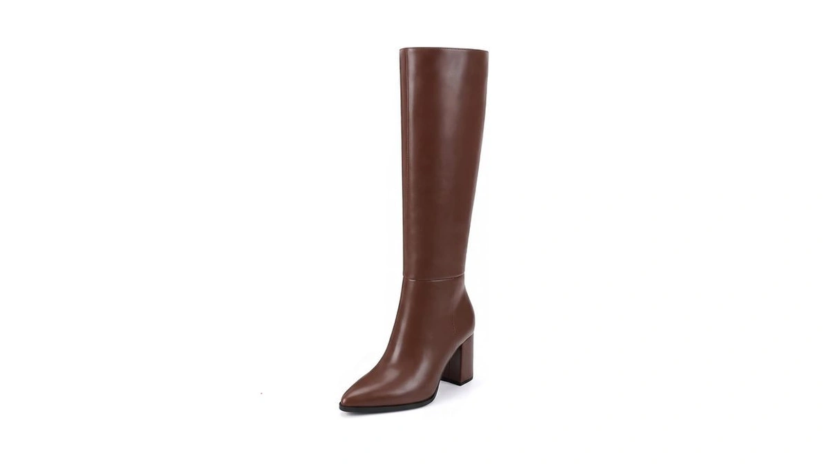 Topwalks Women's Knee High Boots Pointed Toe Chunky Block Heel