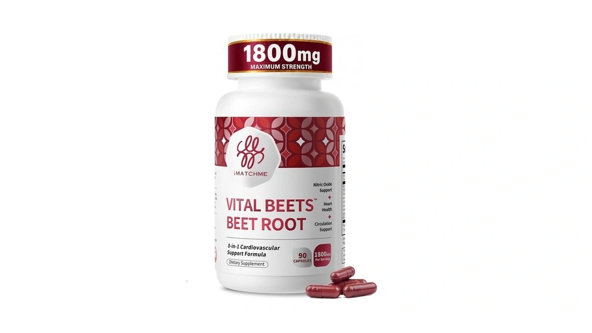 Vital Beets - 1800mg Beet Root Capsules, Blood Pressure Support,