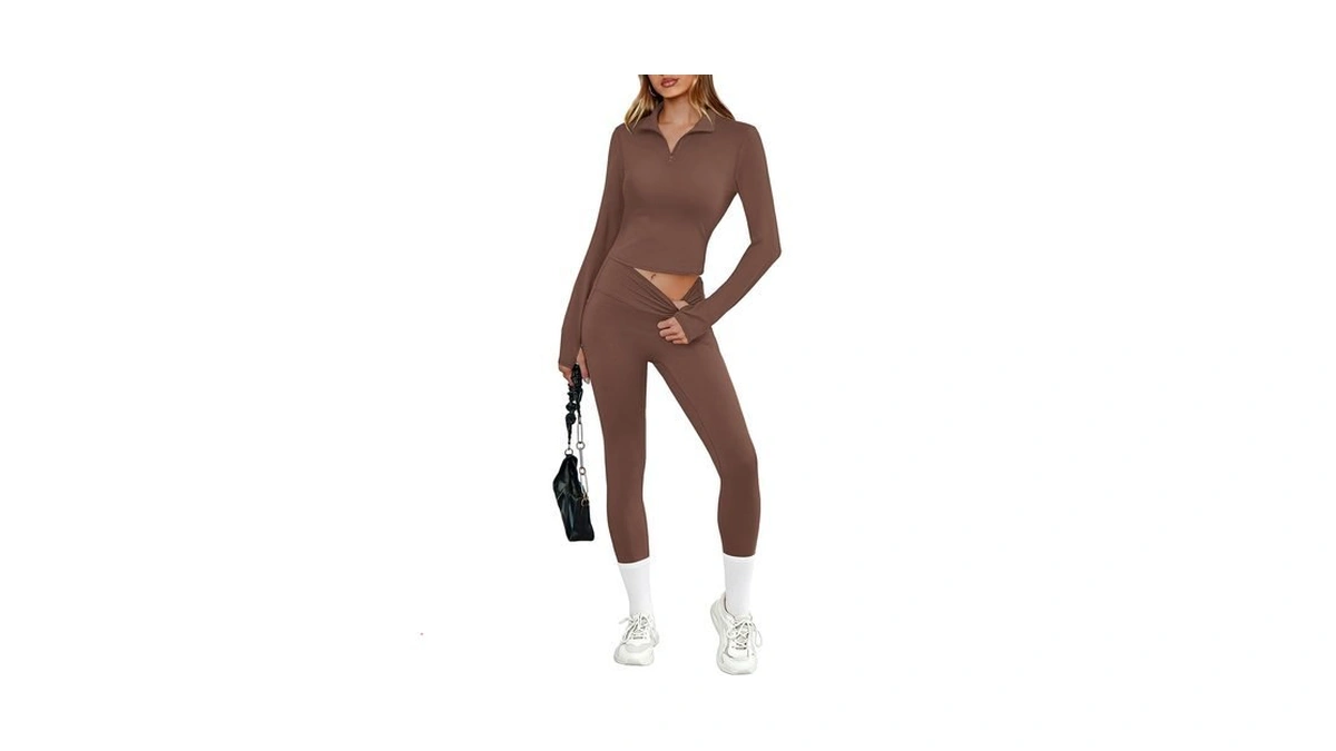 Alaroo Workout Sets For Women Long Sleeve Crop Tops Fall