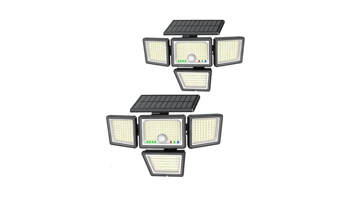 Solar Outdoor Lights Motion Sensor, 3600lm Security Flood Light, 2