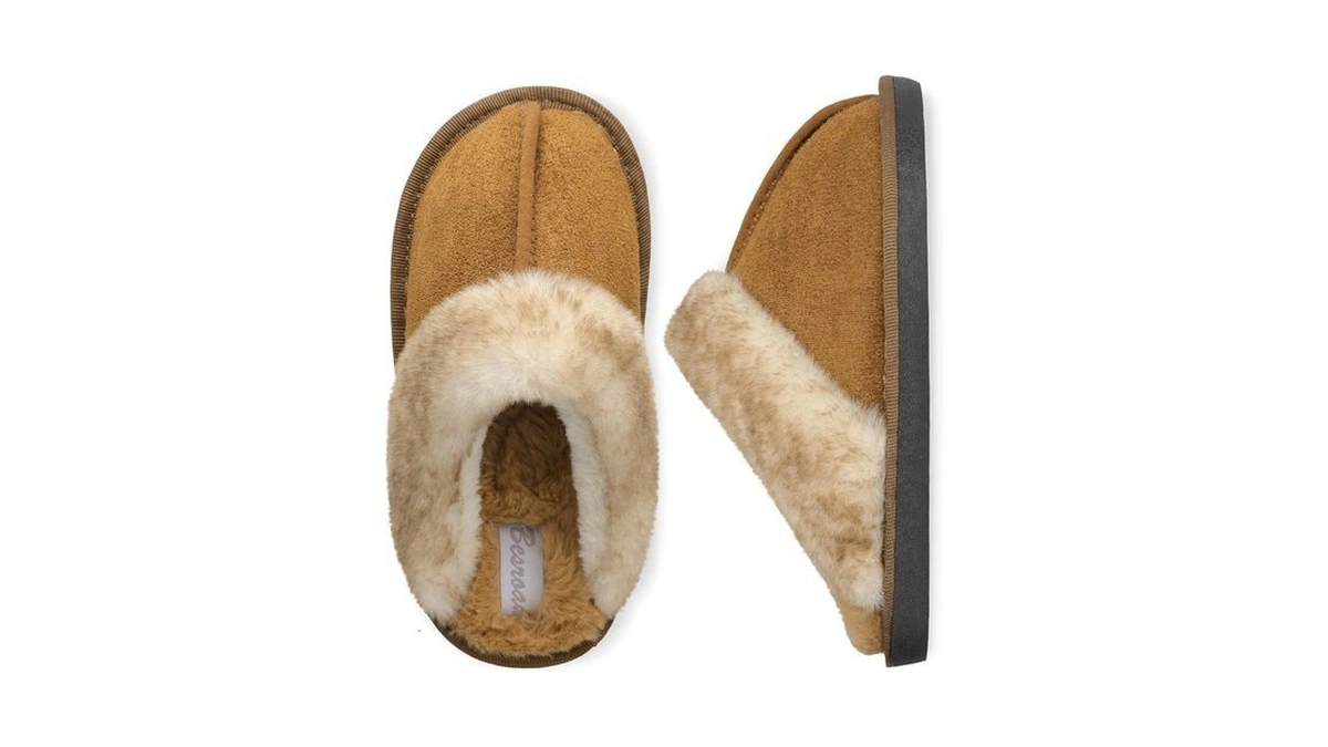 Besroad Indoor House Slippers For Kids Girls Boys Winter Plush