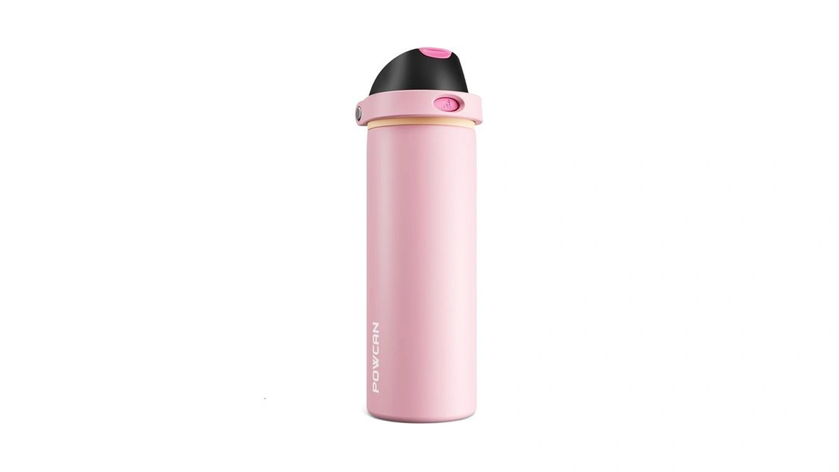 Powcan 24 Oz Insulated Water Bottle For Women: 2-in-1 Push-button