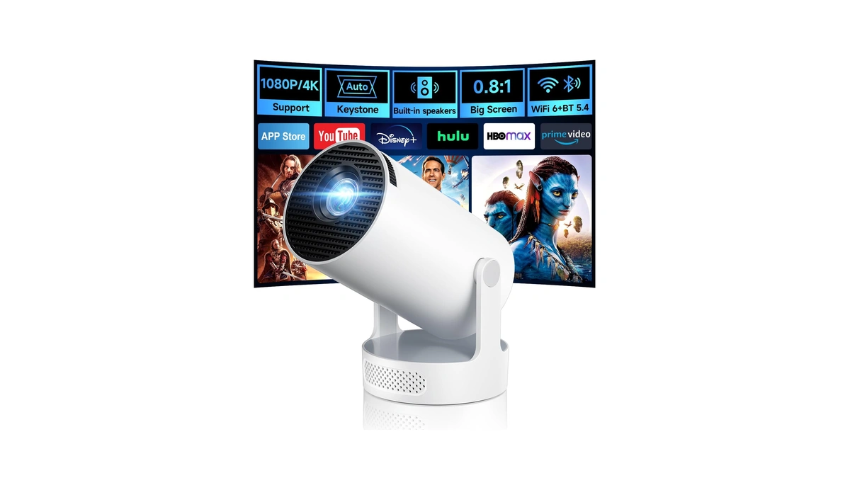 Philoent Mini Projector With Wifi 6 And Bt 5.4, Built-in