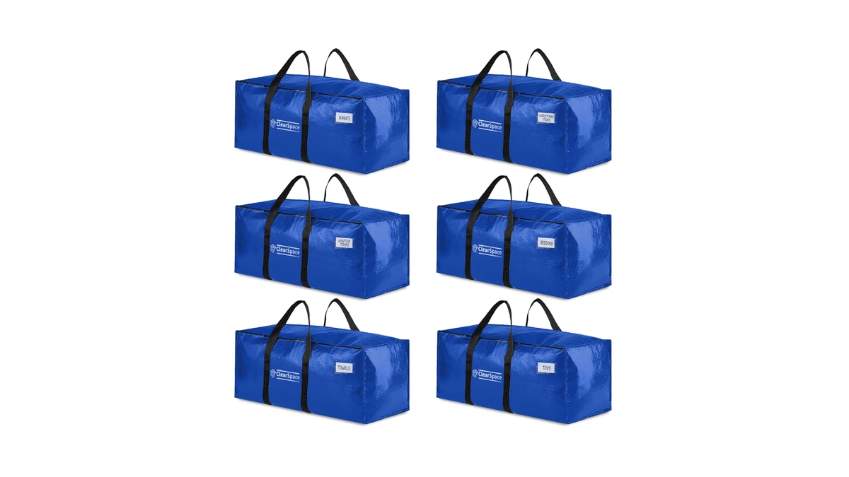 Clearspace Heavy Duty Moving Bags Or Storage Bins With Lids,