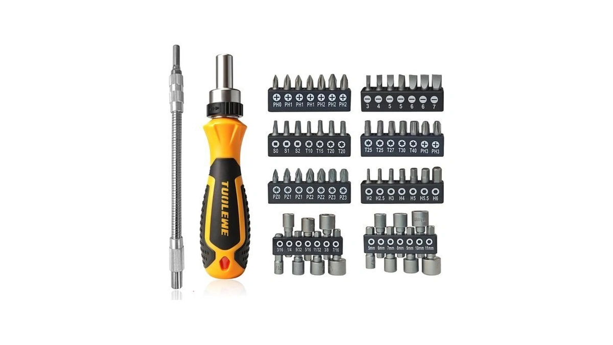 Tuolewe 58 In 1 Ratcheting Screwdriver Set With Flexible Shaft