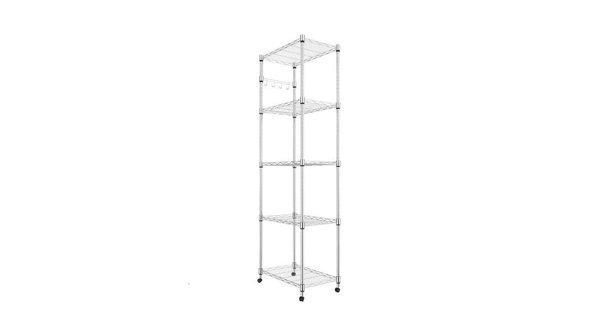 Homdox 5 Tier Steel Wire Shelving Unit On Wheels,chrome Shelves