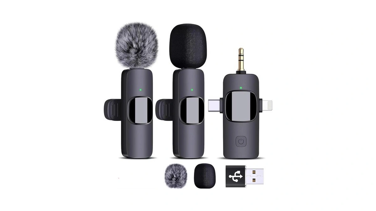 Enjoypro 3 In 1 Wireless Lavalier Microphones For Iphone, Ipad,