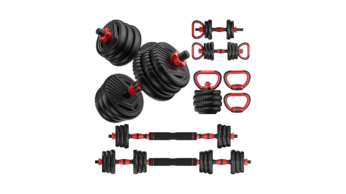 Unnmiiy Adjustable Dumbbells, 20/30/45/70/90lbs Free Weight Set With
