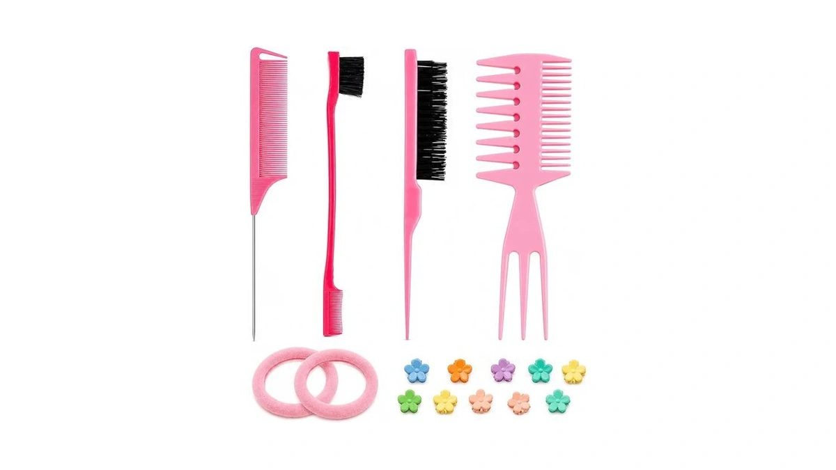 6pcs Slick Back Hair Brush Set, Slick Back, Edge And