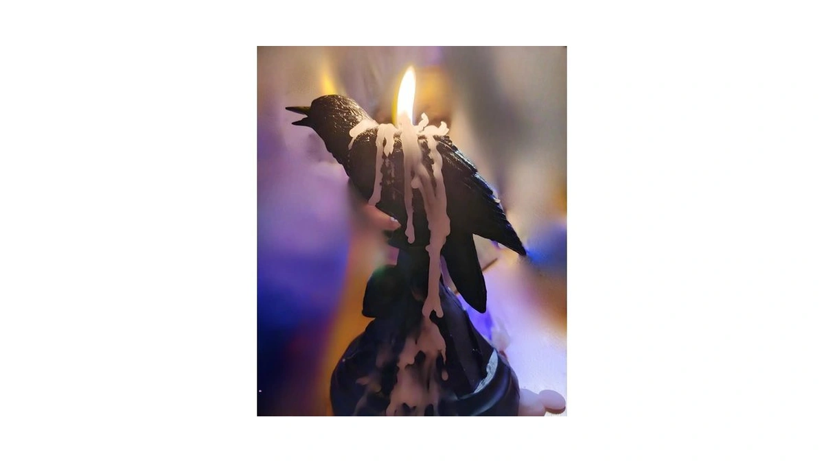Raven Candle Holder Halloween Decoration Gothic Candlesticks Crow Candle Stick