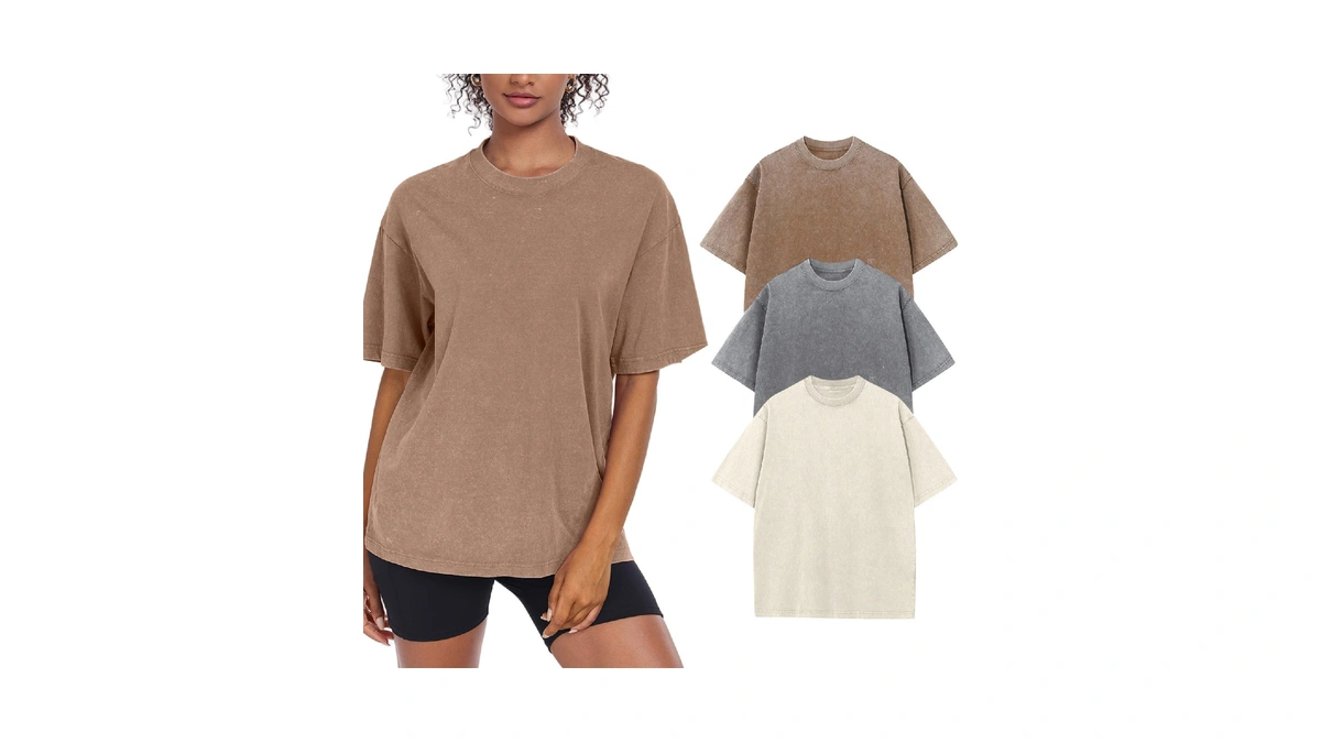 Amazon : 3 Pack Womens Washed Vintage Oversized T