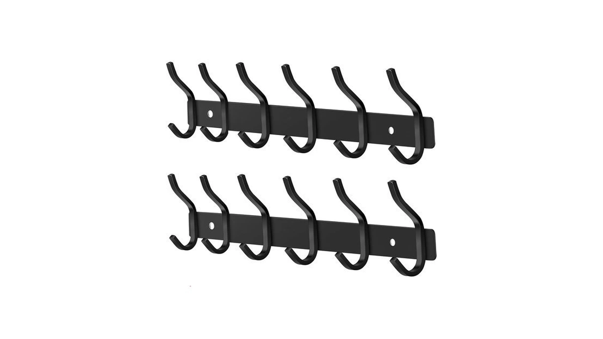 Hamuth Coat Rack Wall Mount With 6 Hooks, 17 Inch