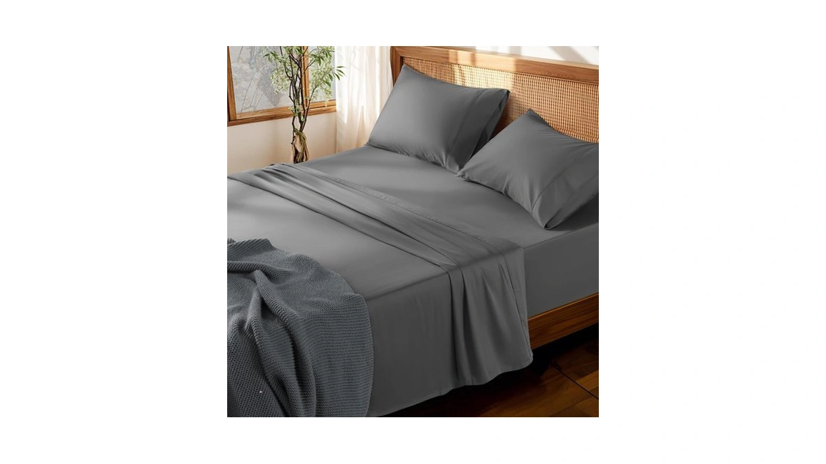 Lbro2m 100% Cotton Sheets Set Deep Pocket Up To 18"-24",