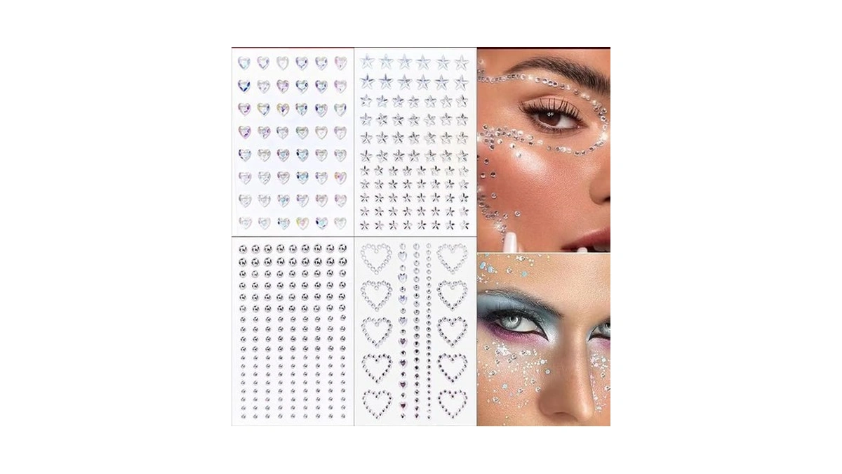 Face Jewels Star Bindi Rhinestone Heart Face Gems