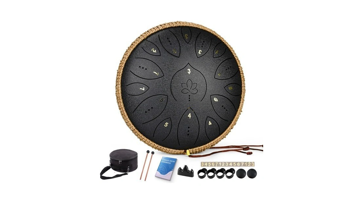 Steel Tongue Drum 13 Inches 15 Notes, Hand Pan Drums