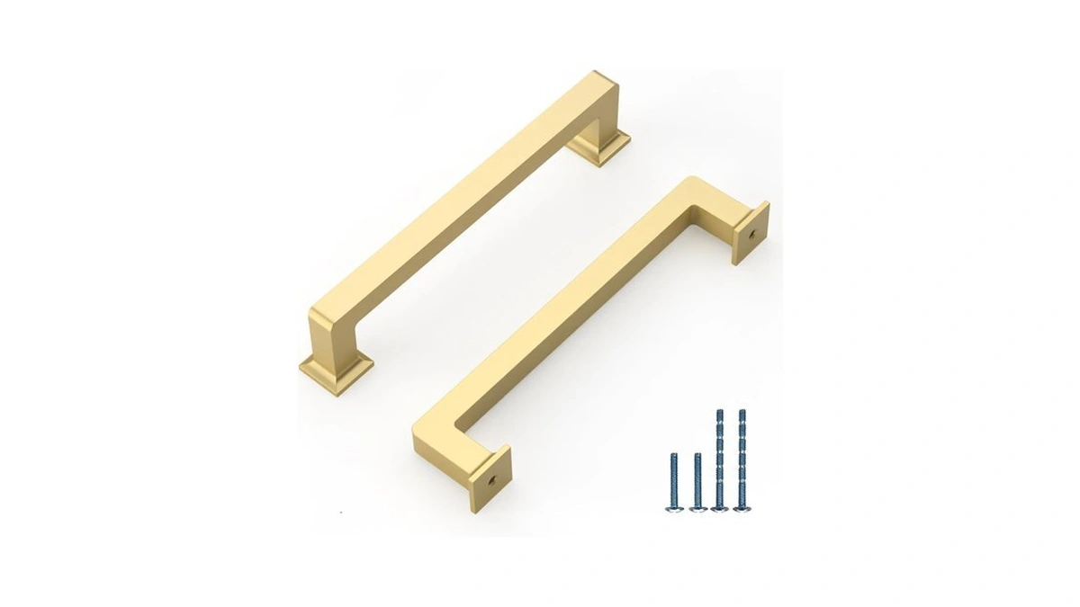 Knoklock 10 Pack 3 Inch(76mm) Kitchen Cabinet Handles Gold Cabinet