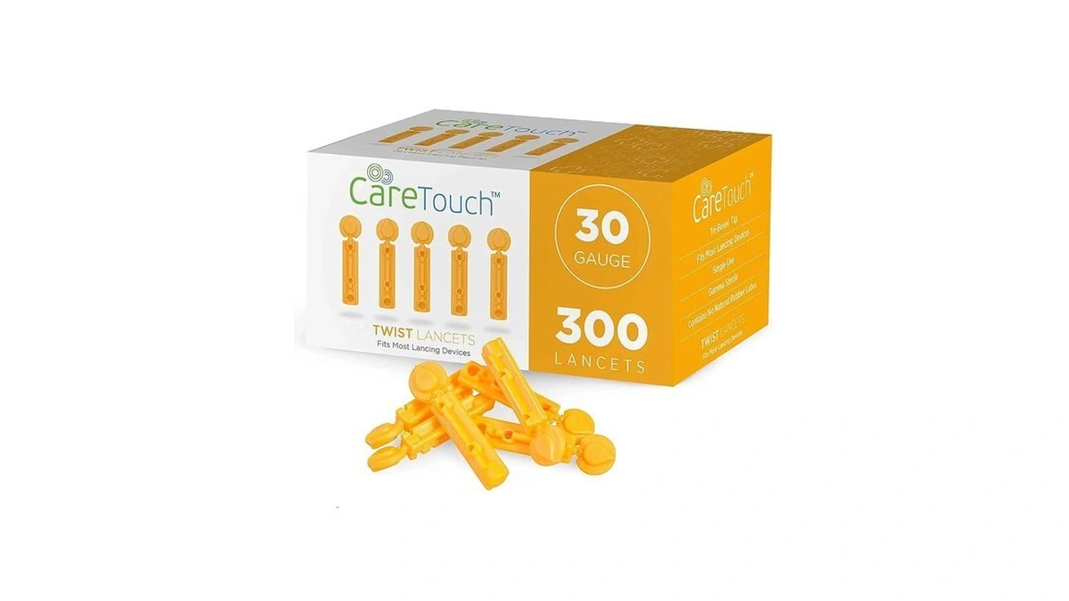 Care Touch Lancets For Diabetes Testing, 30g, Single Use Yellow