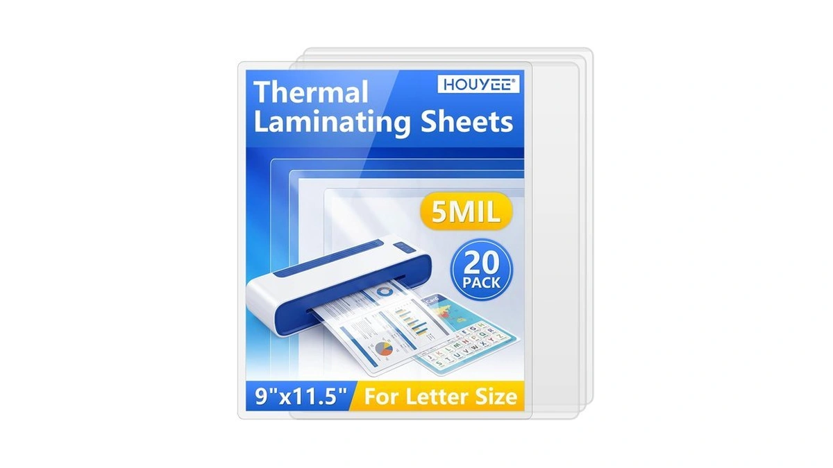 Houyee Laminating Sheets 5 Mil, Hold 8.5 X 11 Inch,