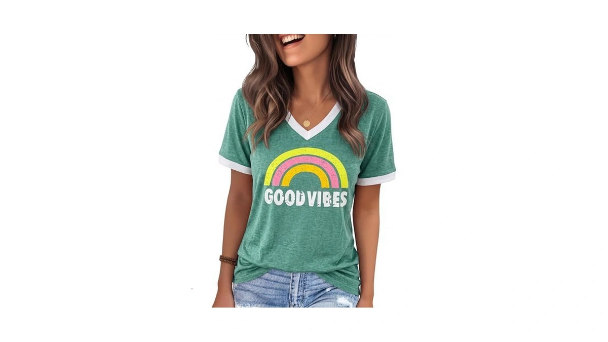 Yexipo Womens T Shirts Graphic Tees Short Sleeve V Neck