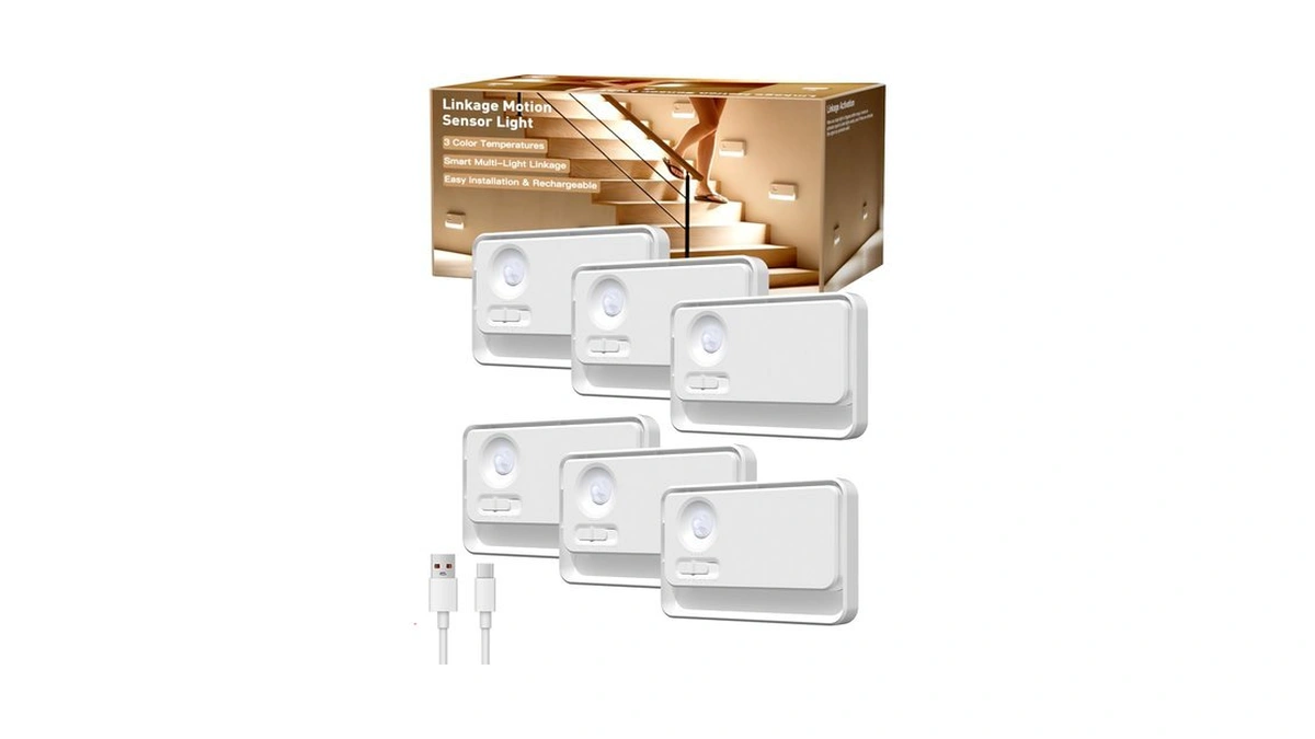 Szokled Sync Motion Sensor Night Light Stair Lights Indoor, 6