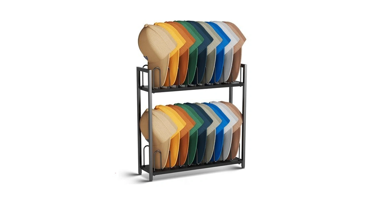 Cinati 2-tier Hat Organizer For Baseball Caps, 18 Capacity Freestanding