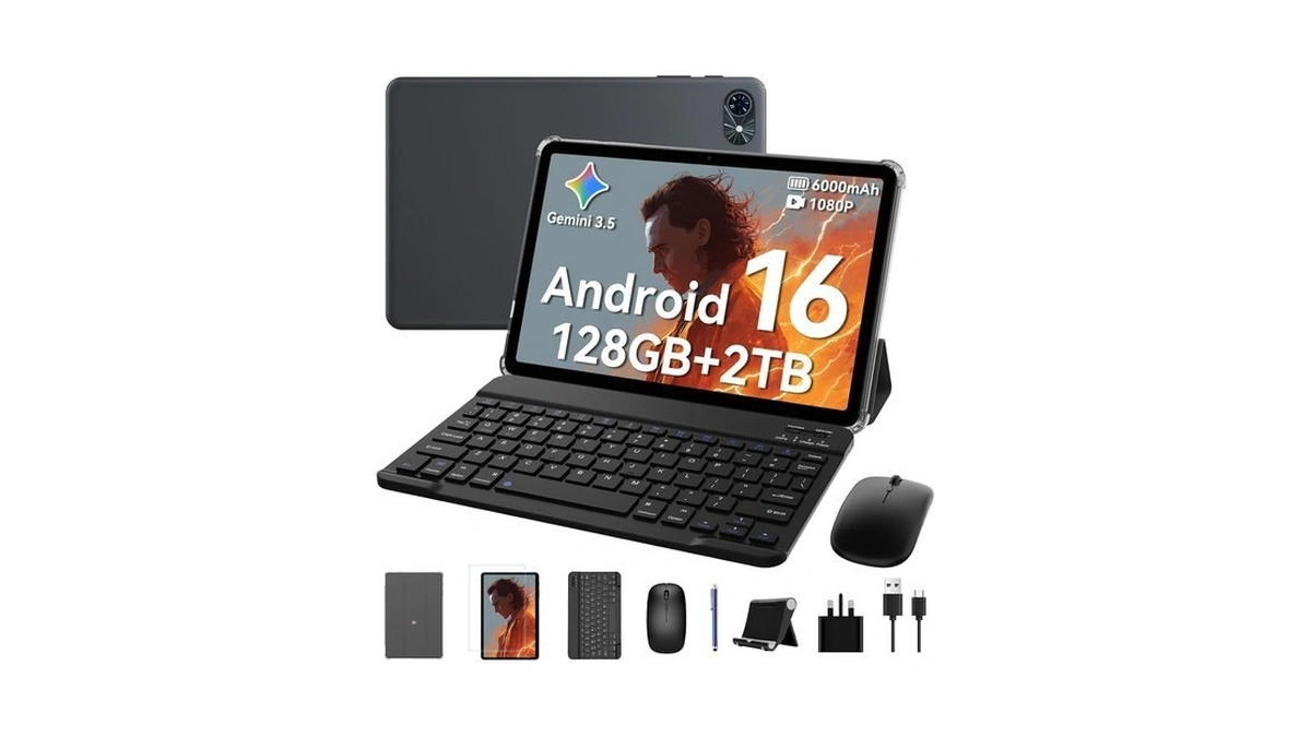 Tabwee 10 Inch Android 16 Tablet With Keyboard,18gb+128gb, 2tb Expand,