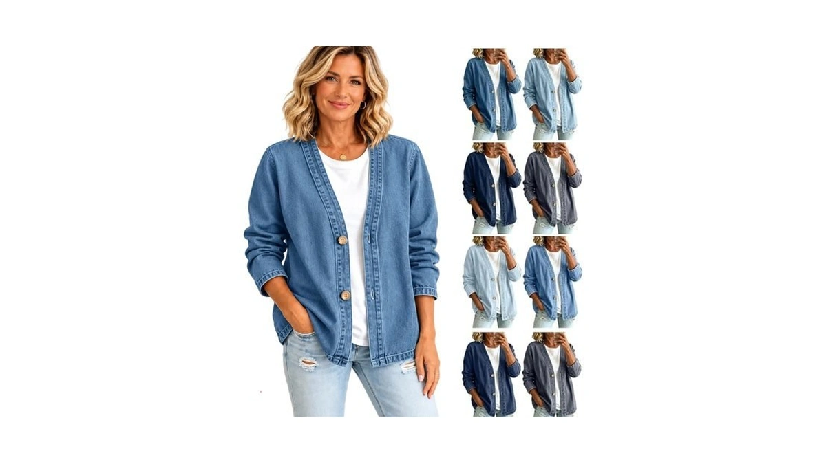 Gqgossgqxe Plus Size Denim Jacket,oversized Jean Jacket For Women V