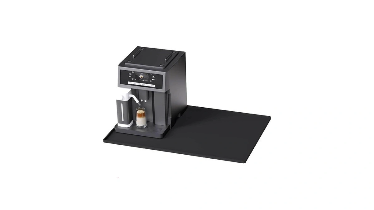 Coffee Mat, 20"x16" Silicone Mat Under Coffee Machine With Lip