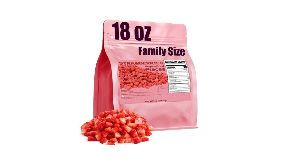 18oz Freeze Dried Strawberries Pieces, Dehydrated Strawberry Fruit Bulk