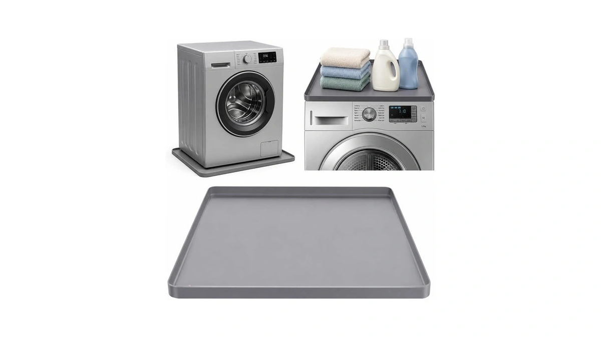 33"x30" Washing Machine Drain Pan Silicone Mat For Laundry Room