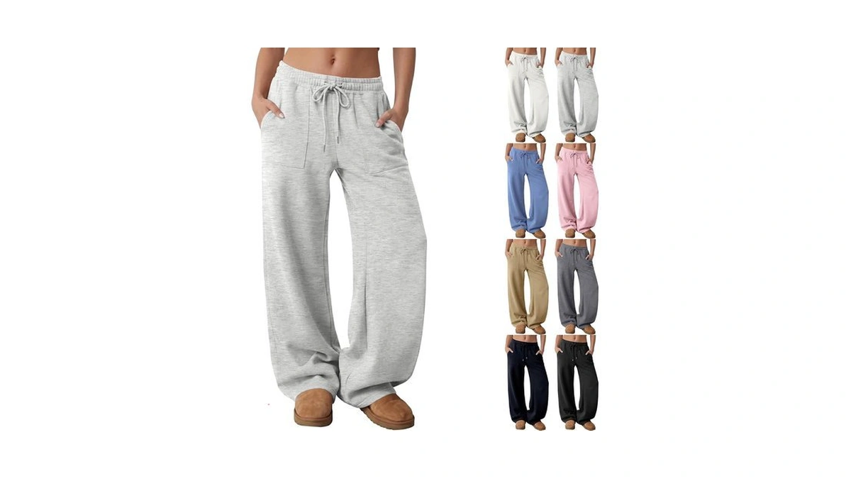 Rikbuig Women Sweatpants Baggy Low Rise Wide Leg Sweat Pants