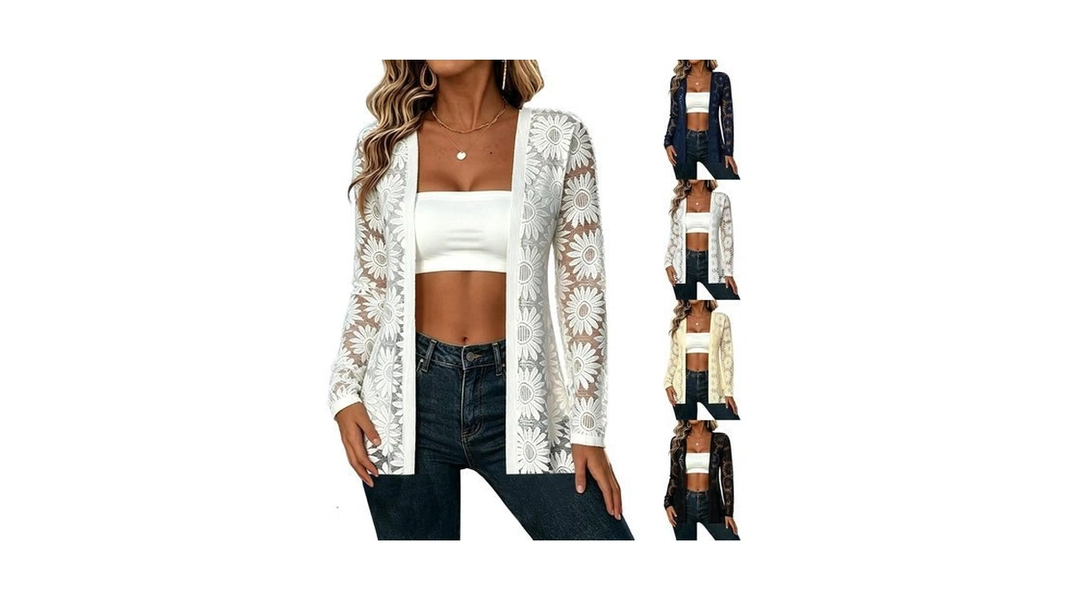 Lightweight Cardigans For Women Sheer Lace Cardigans Boho Kimono Cardigan