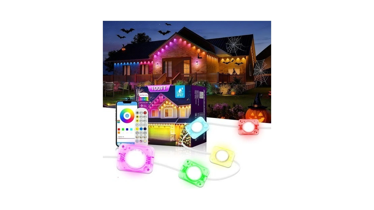 Ahawill Ip67 Permanent Outdoor Rgb Lights For Halloween Decor(100ft)