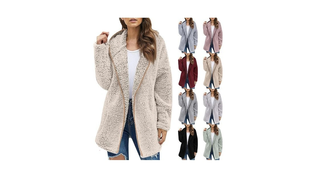 Sherpa Coatigan For Women Puffy Plush Fleece Oversized Cardigan Coats