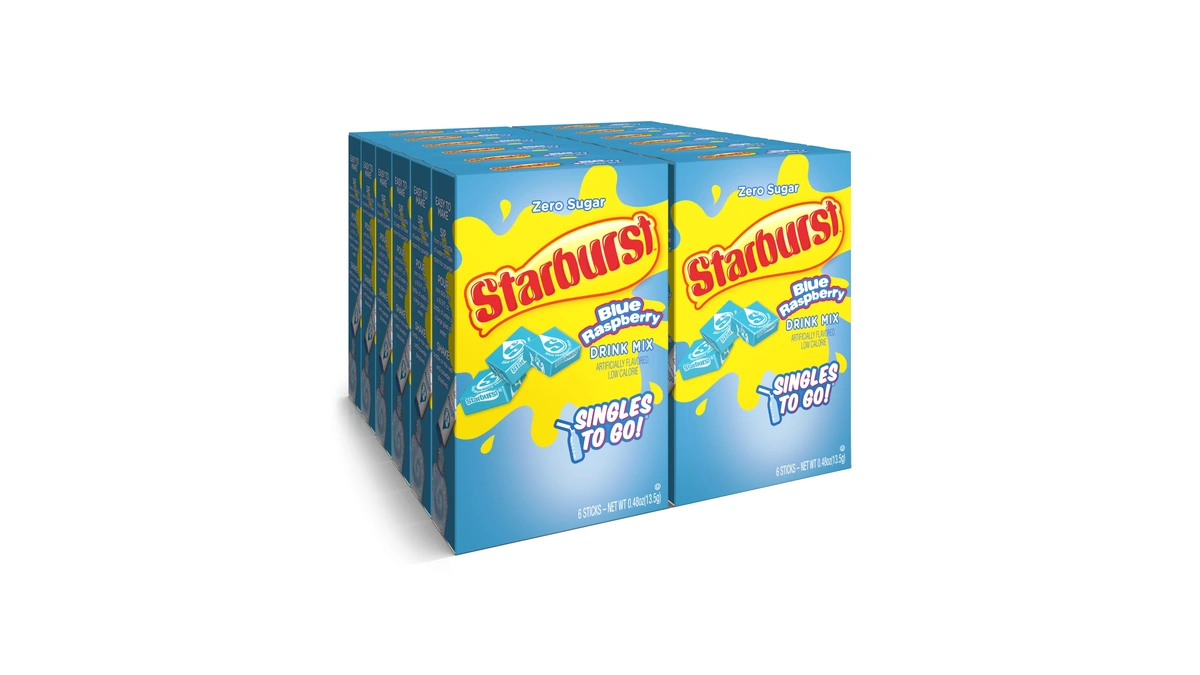 Singles To Go! Starburst Water Drink Mix, Blue Raspberry, 72