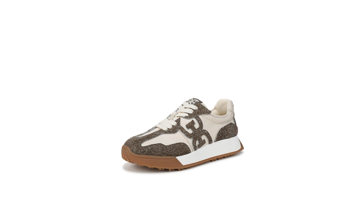 Sam Edelman Women's Langley Sneaker Taupe/off White 8.5 M