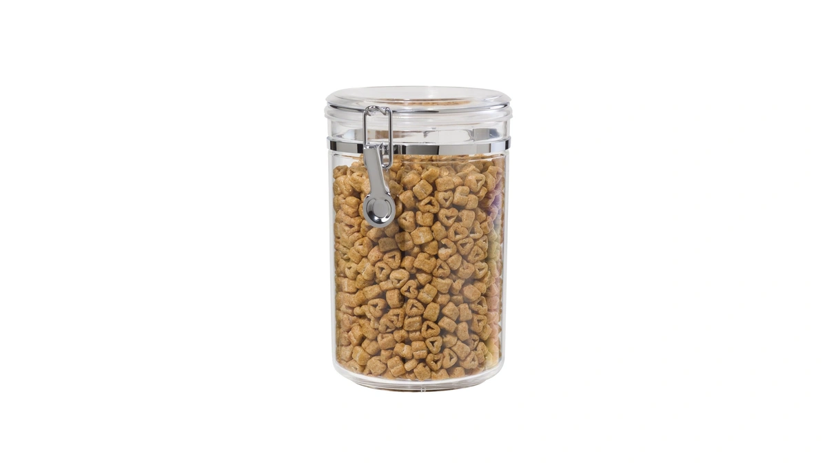 Oggi Medium-sized Clear Canister With Clamp Lid, 61 Oz -