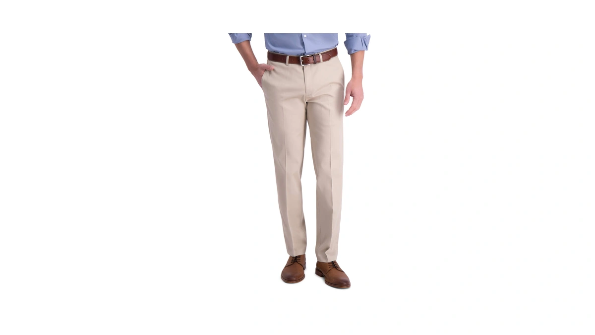 Haggar Men's Straight Fit Iron Free Premium Khaki Pant